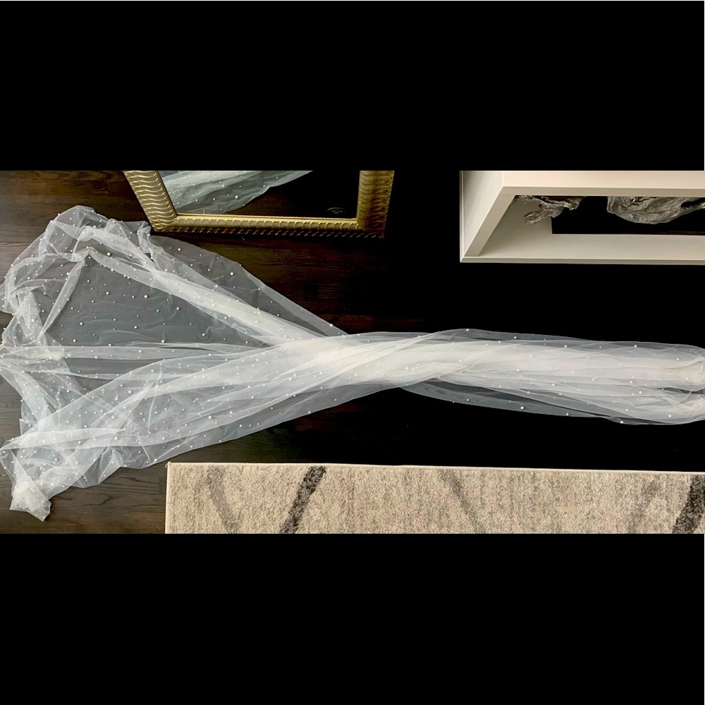 Stella York Pearl Cathedral Length Wedding Veil